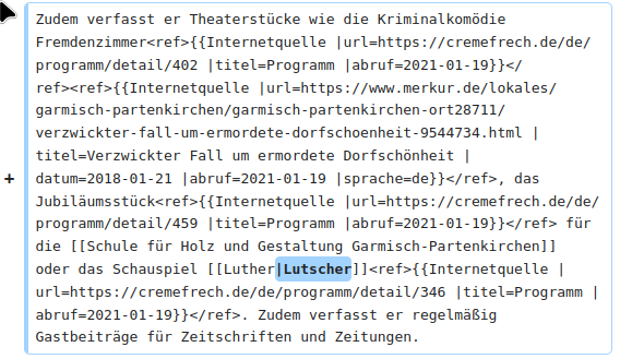 Version vom 17. Januar 2025, 20:16 Uhr – Bearbeitung „Lutscher“ Screenshot aus dem Wikipedia-Artikel zu Andreas M Bräu, Version vom 17. Januar 2025, 20:16 Uhr – Bearbeitung „Lutscher“
