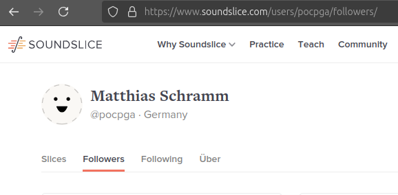 Screenshot von Benutzer pocpbga auf Soundslice.com Screenshot von Benutzer pocpbga auf Soundslice.com